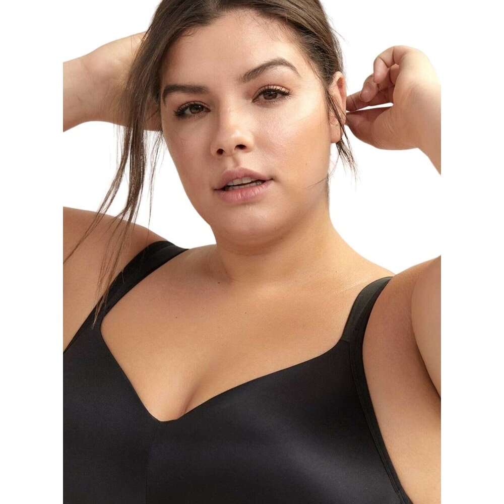 Voglio Eva Plus Size Padded Wirefree Bra Black 42H New